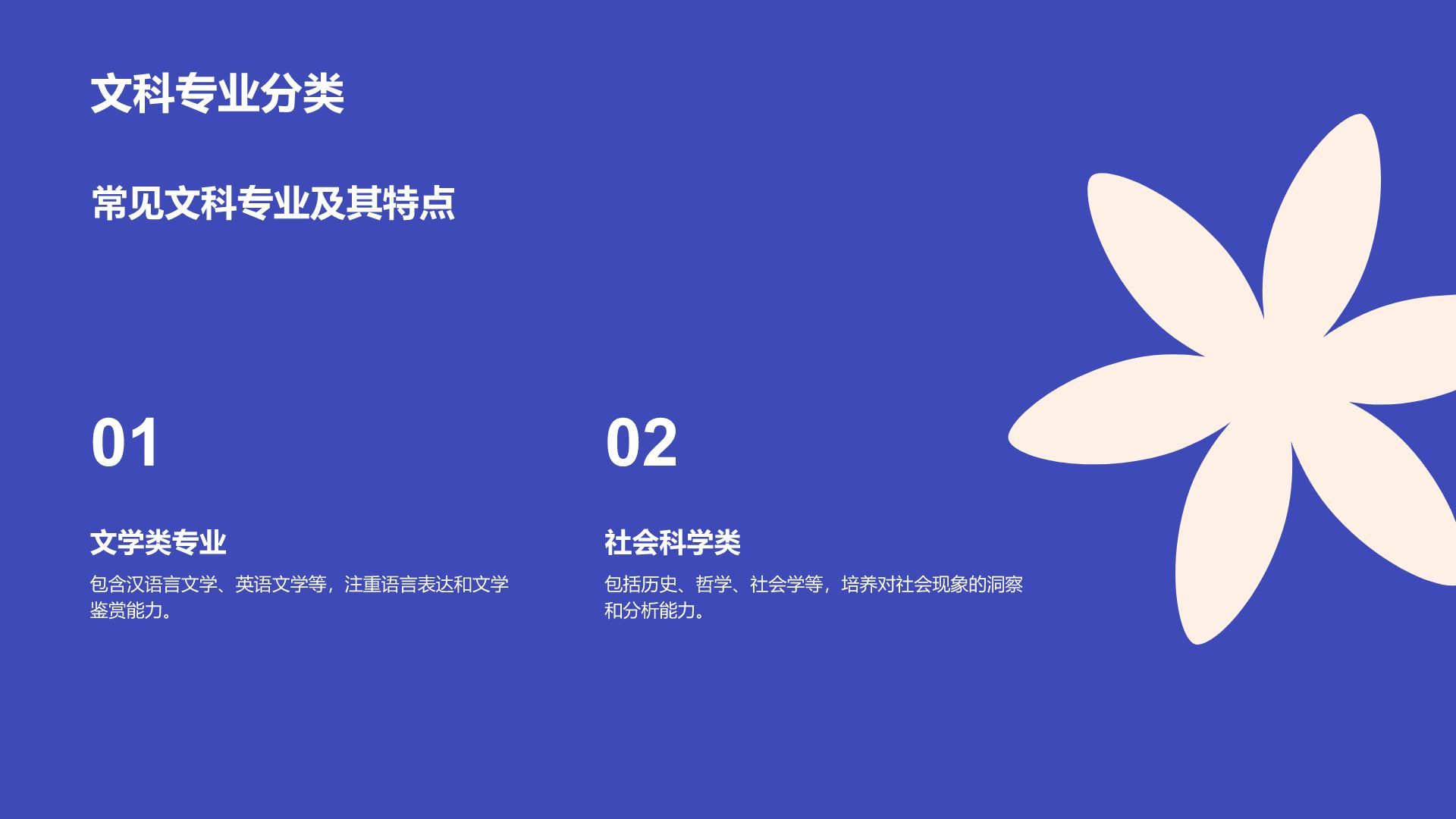 紫色简约风文科专业职业生涯规划PPT模板