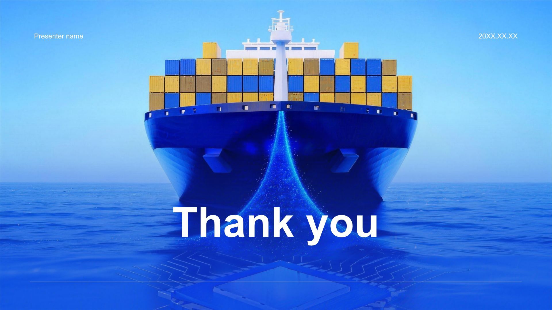 蓝色商务风国际物流运输商务大气模板PPT模板