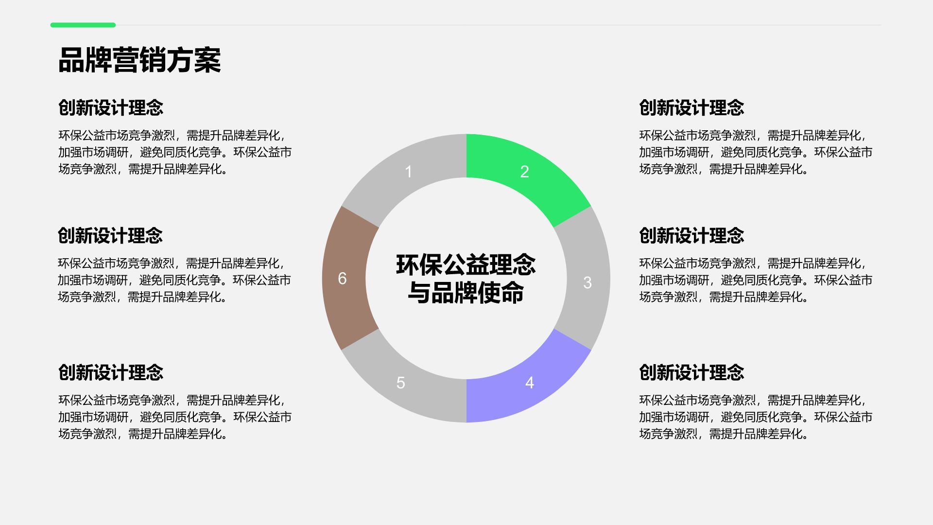 绿色商务风品牌营销方案PPT模板