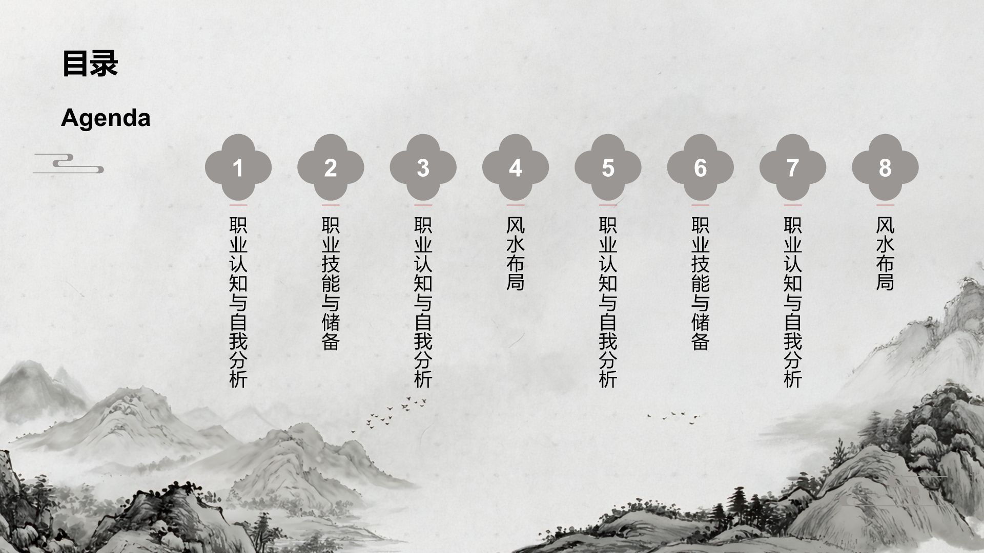 绿色中国风水墨传统文化课件PPT模板