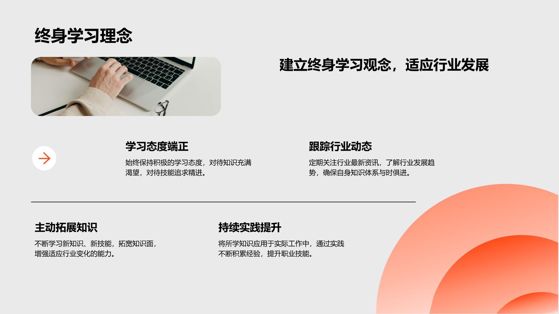 橙色简约风职业生涯规划通用模板PPT模板