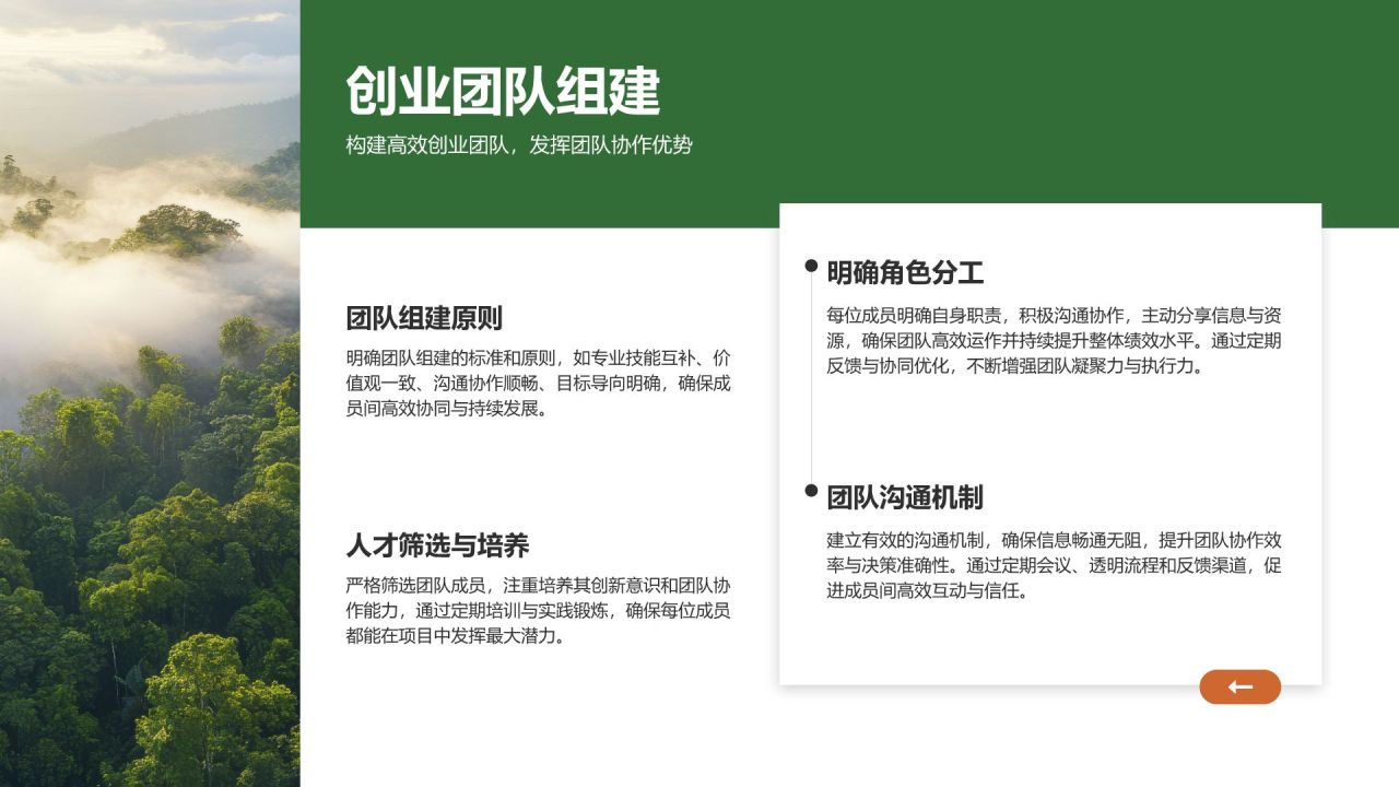 绿色商务风创新创业通用计划书PPT模板