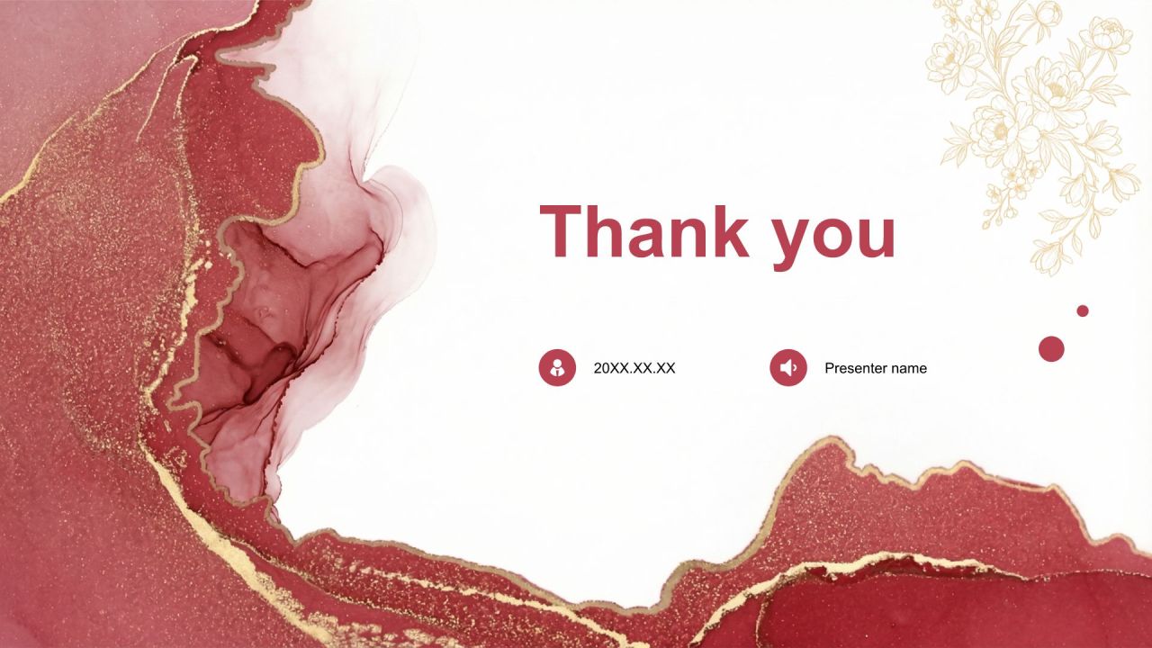 红色时尚鎏金高级感PPT模板