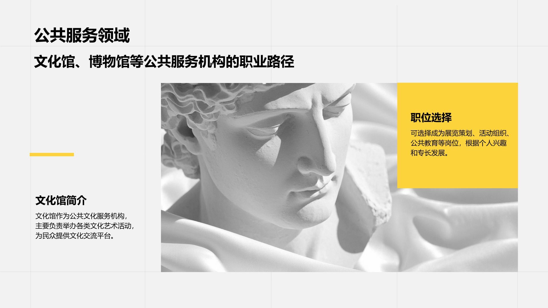 黄色时尚奢华美术专业职业生涯规划PPT模板