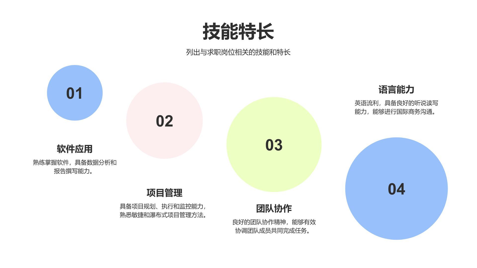蓝色简约风通用个人简历展示PPT模板