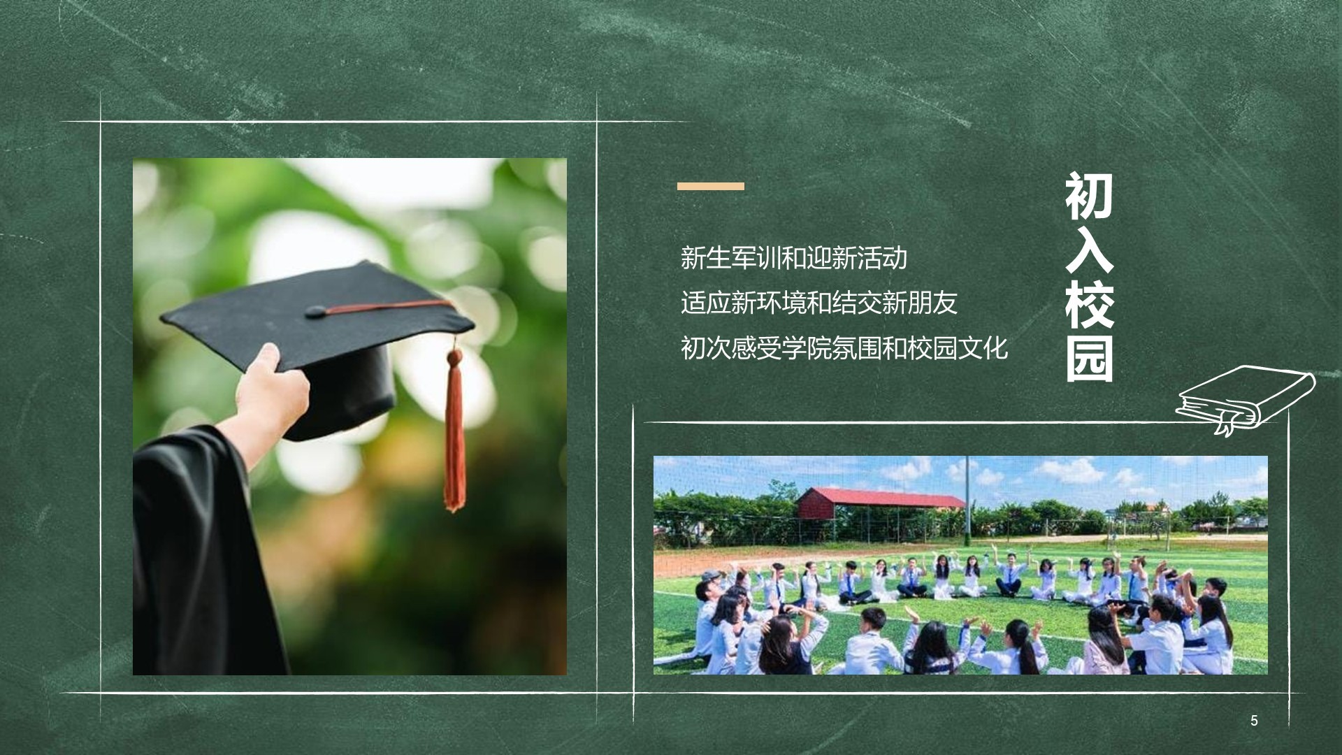 绿色黑板风大学生毕业季相册画册PPT主题