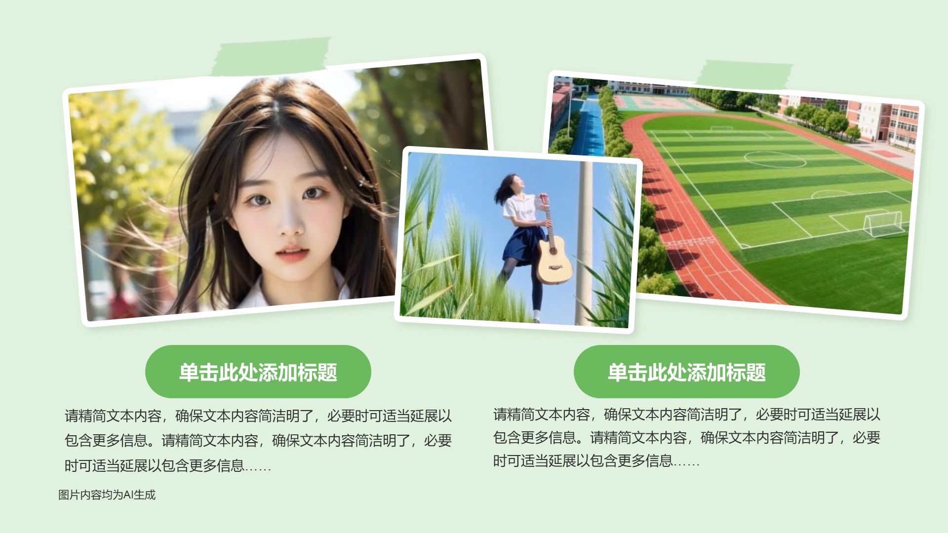 绿色插画风毕业季相册合集PPT主题