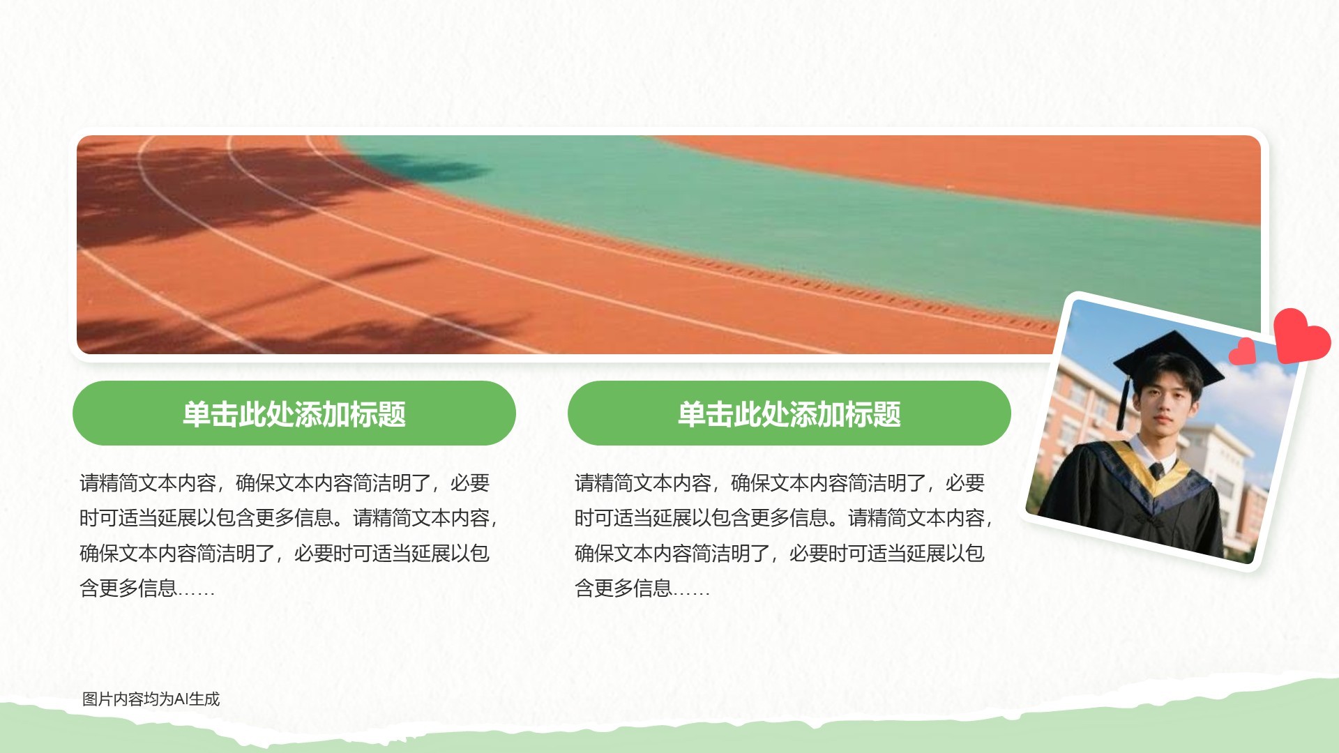 绿色插画风毕业季相册合集PPT主题