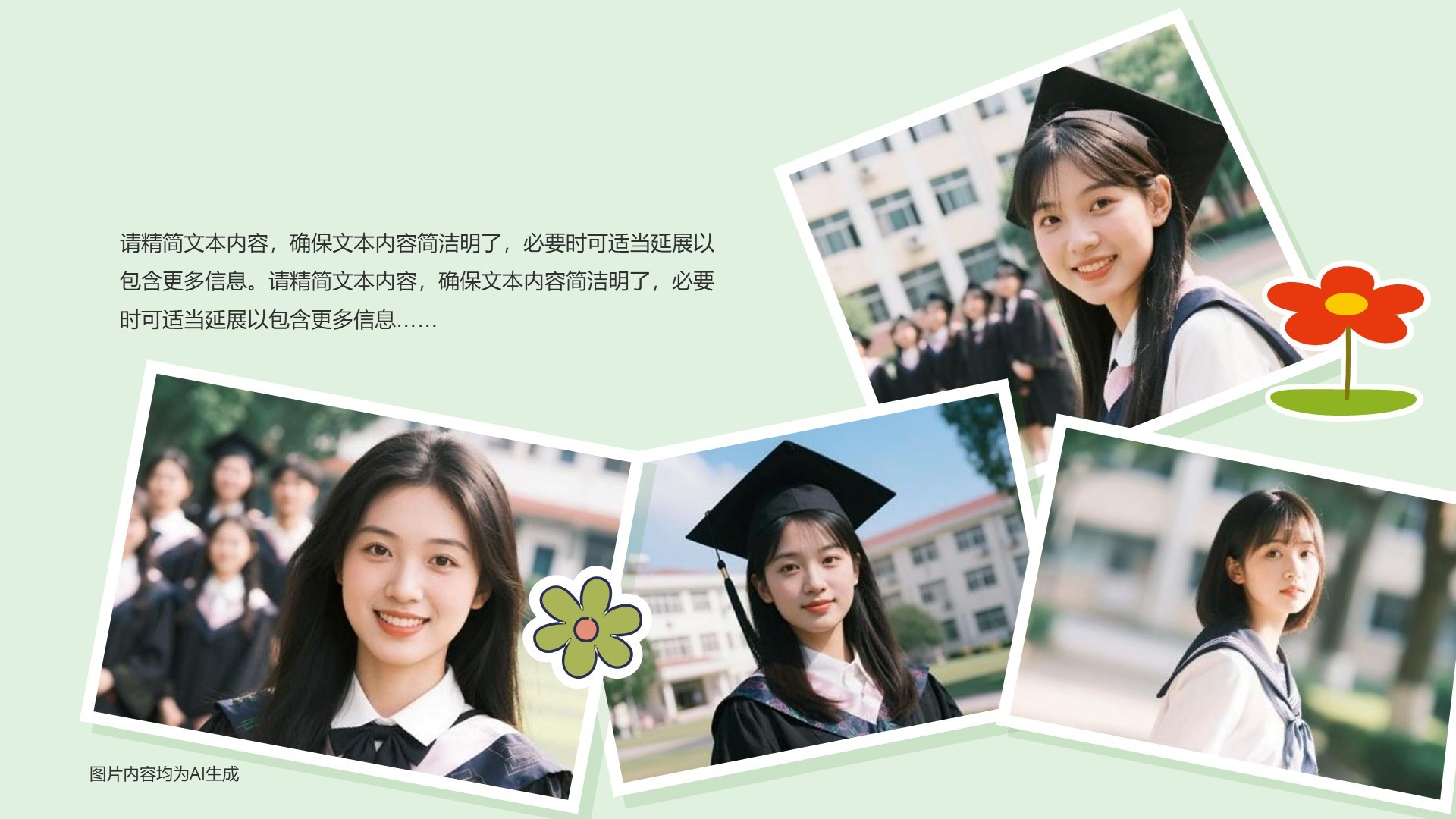 绿色插画风毕业季相册合集PPT主题