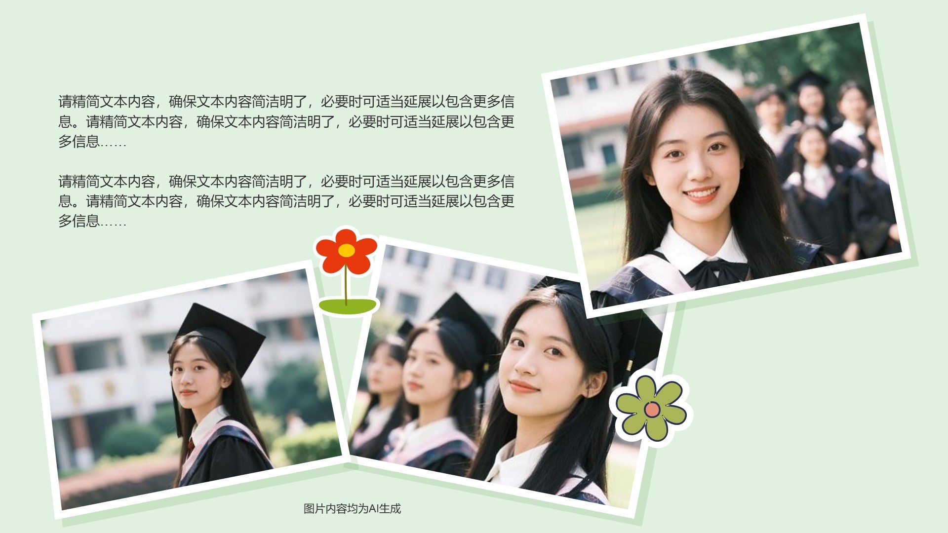绿色插画风毕业季相册合集PPT主题