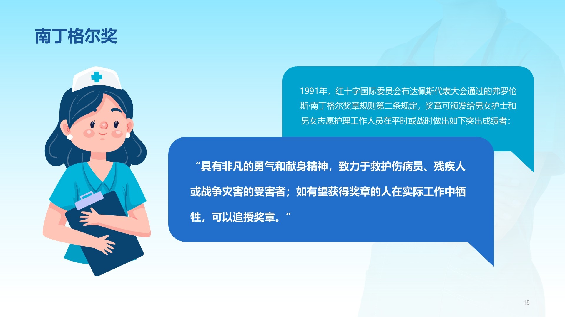 蓝色商务风国际护士节PPT主题