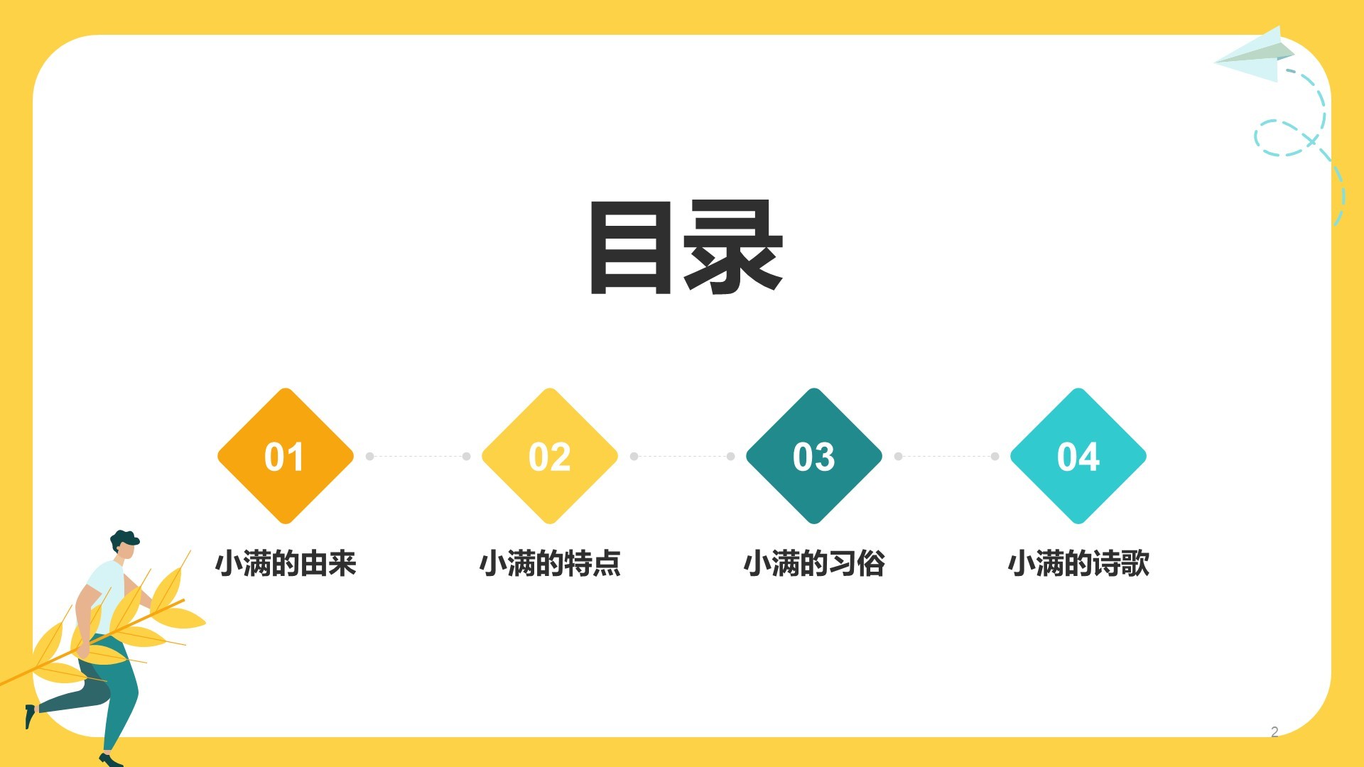 黄色插画风二十四节气小满介绍PPT主题