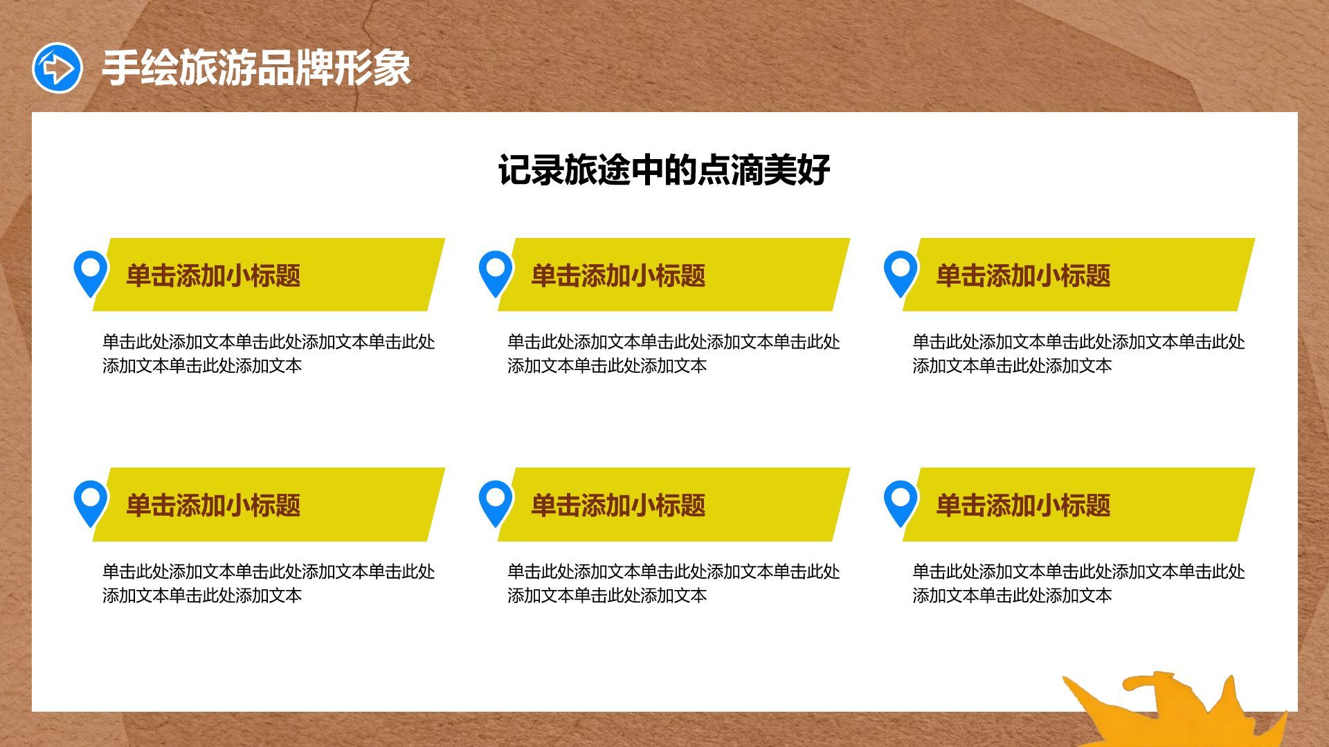 橙色城市旅游攻略PPT模板