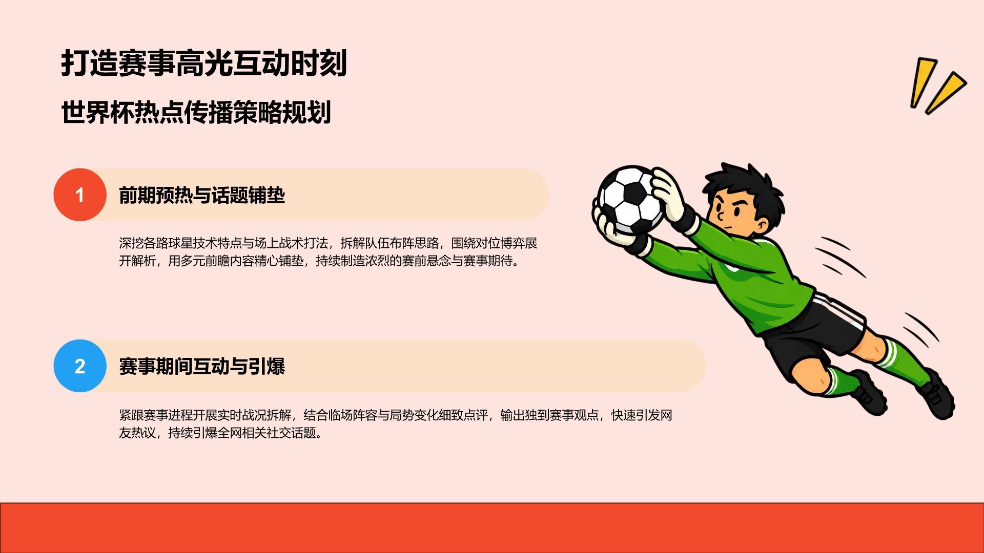 插画风世界杯话题传播策略PPT模板