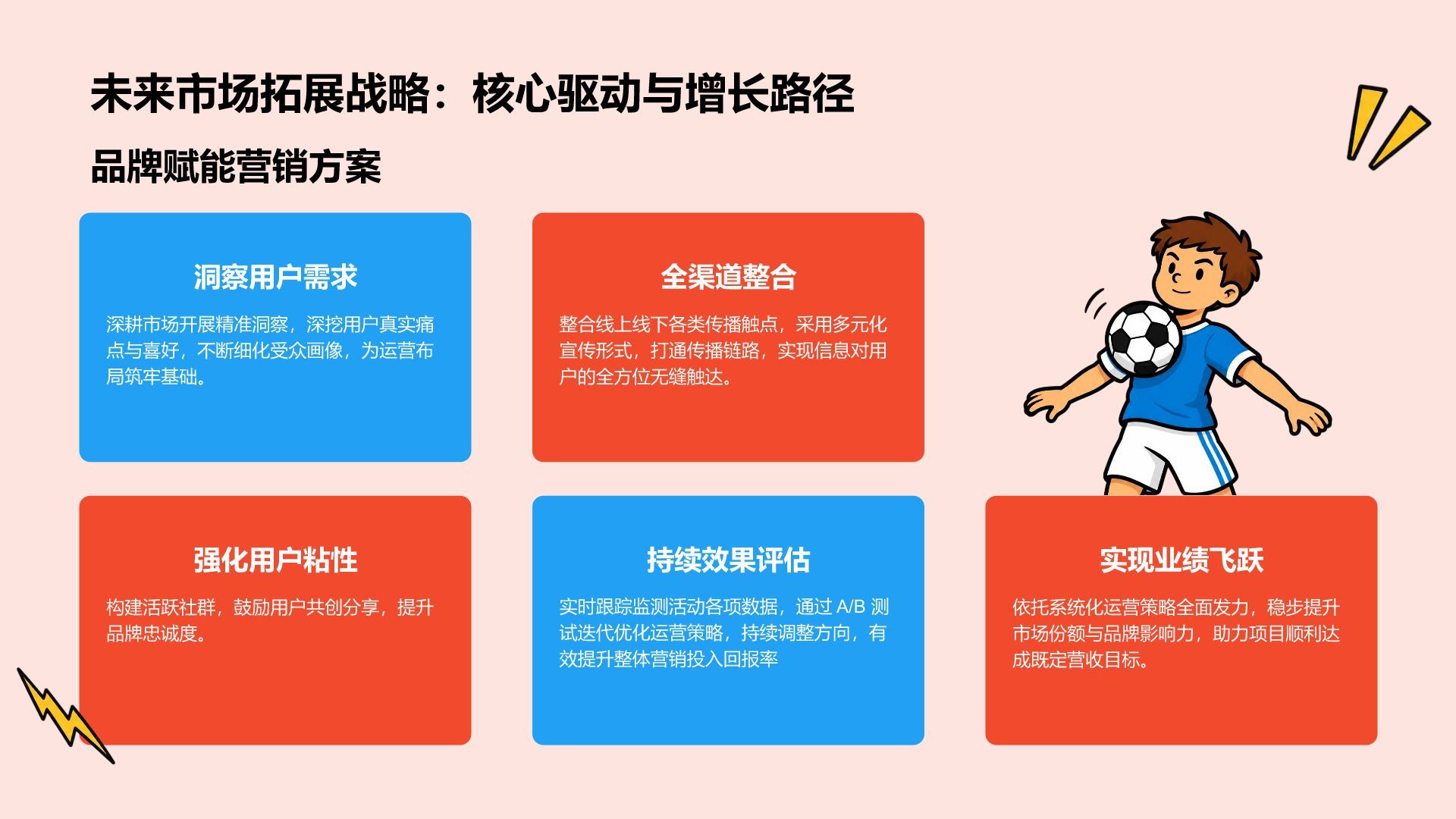 插画风世界杯话题传播策略PPT模板