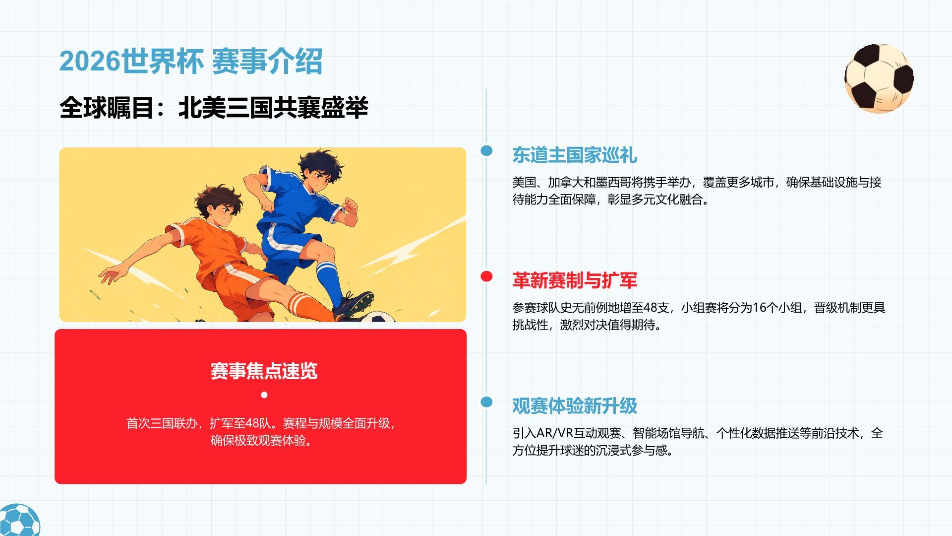 蓝色卡通风格世界杯赛事介绍PPT模板