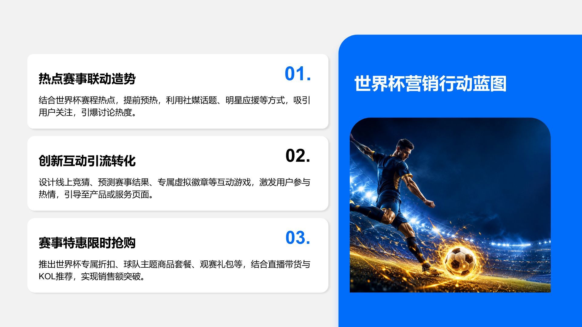 蓝色科技风世界杯主题促销活动方案PPT模版