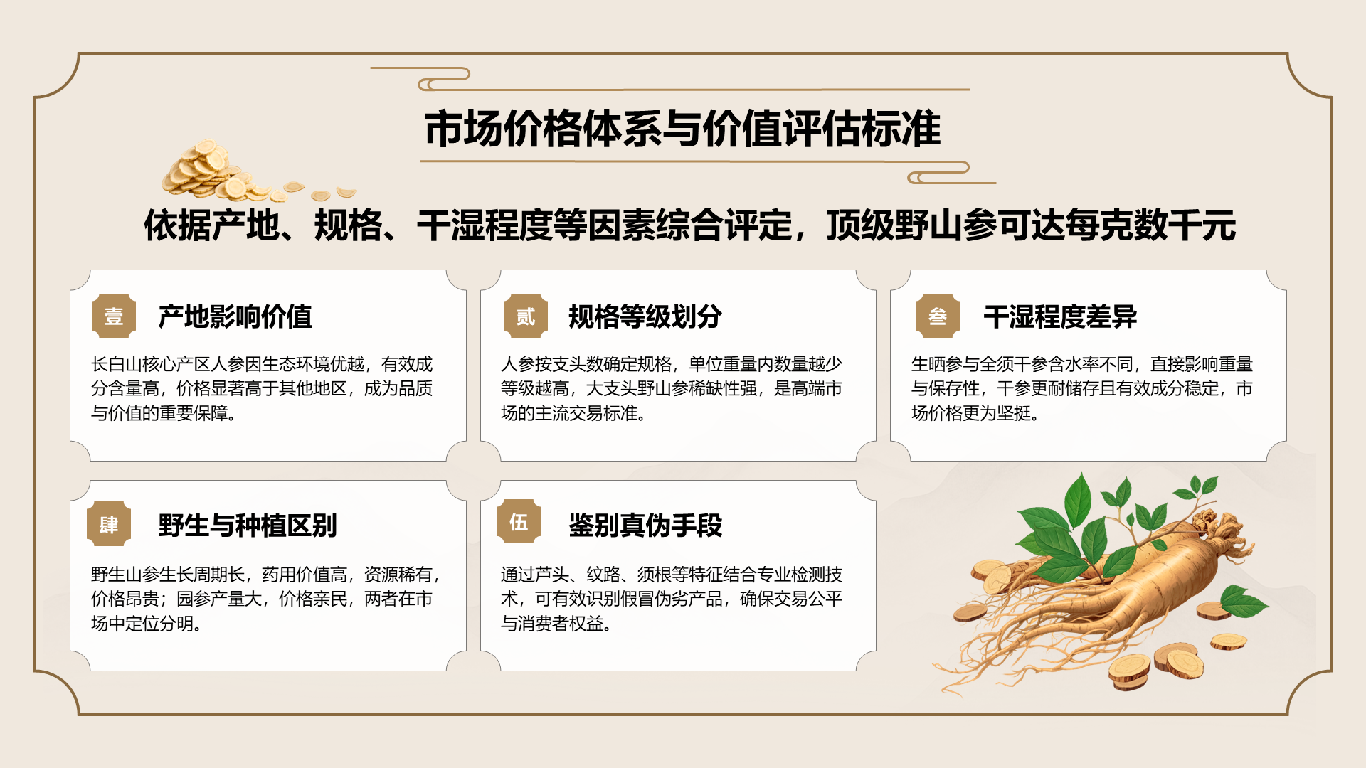 橙色国潮风长白山人参科普