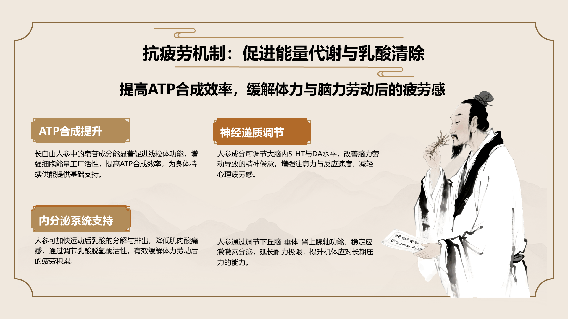 橙色国潮风长白山人参科普