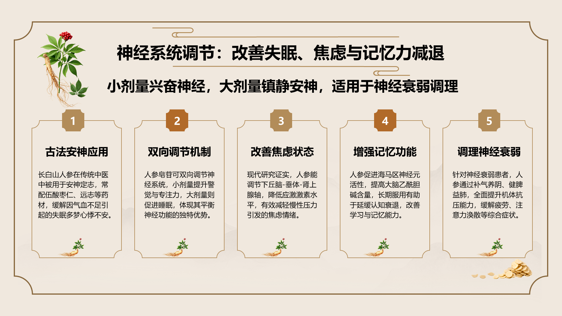 橙色国潮风长白山人参科普