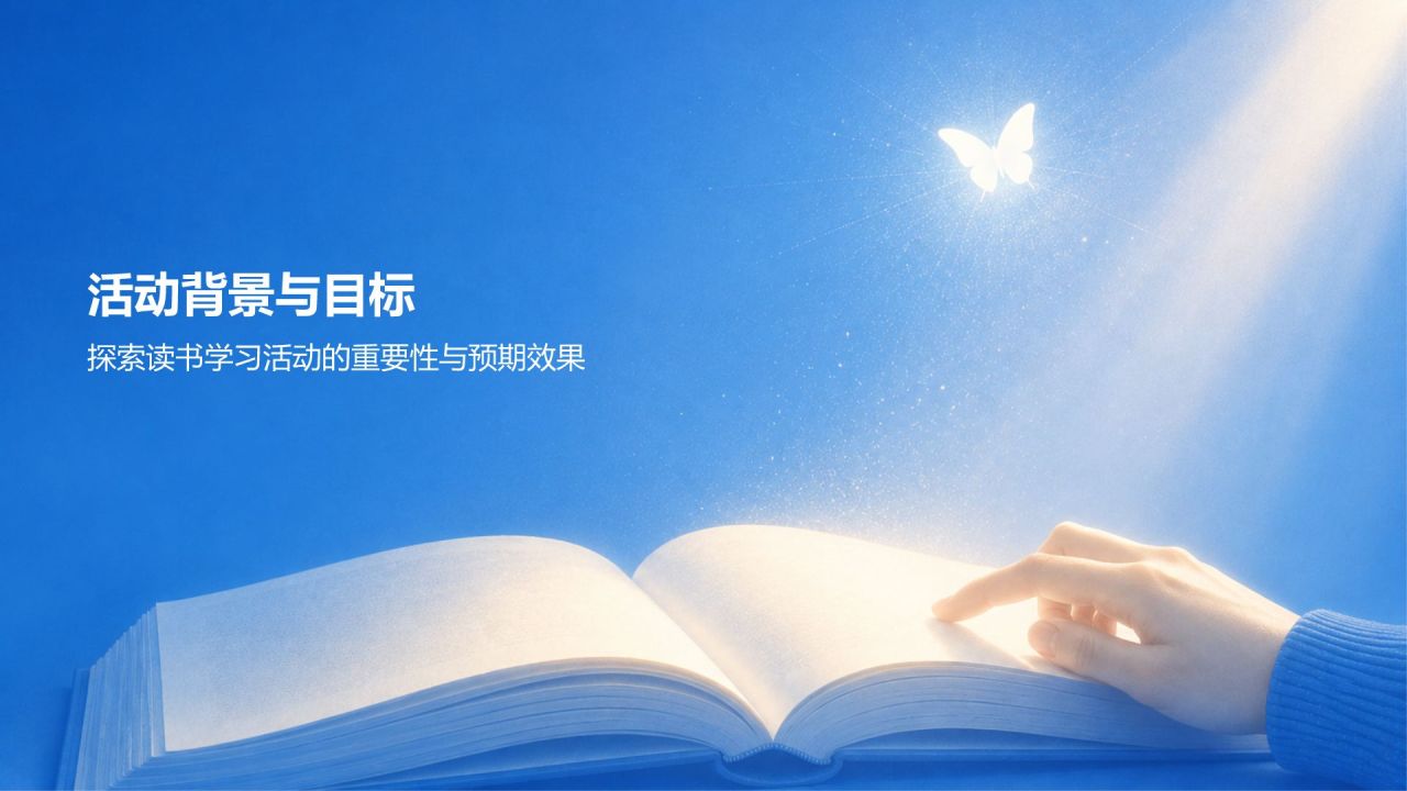 蓝色插画风读书学习活动PPT模板