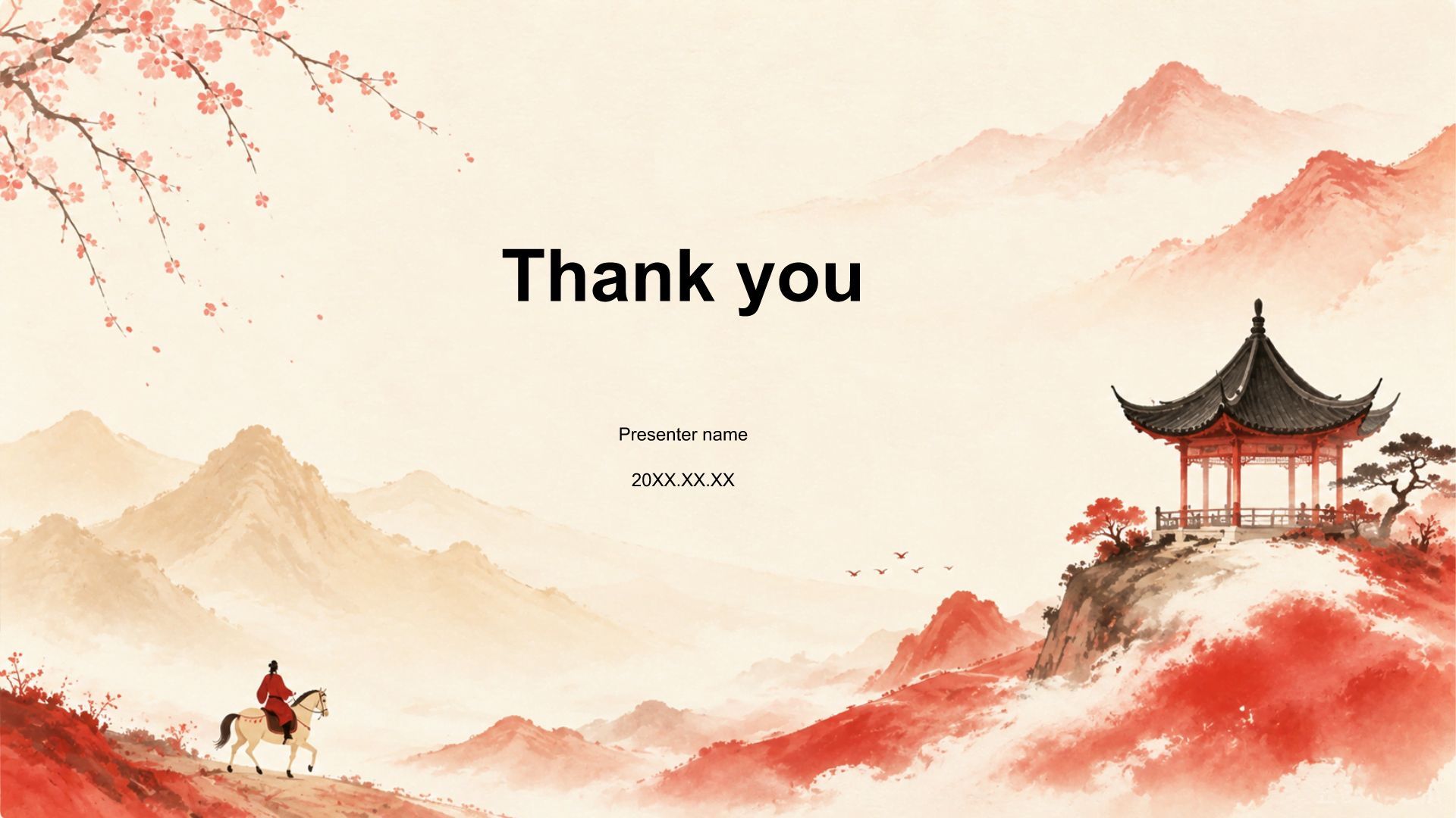 红色复古风传统文化推广介绍PPT模板