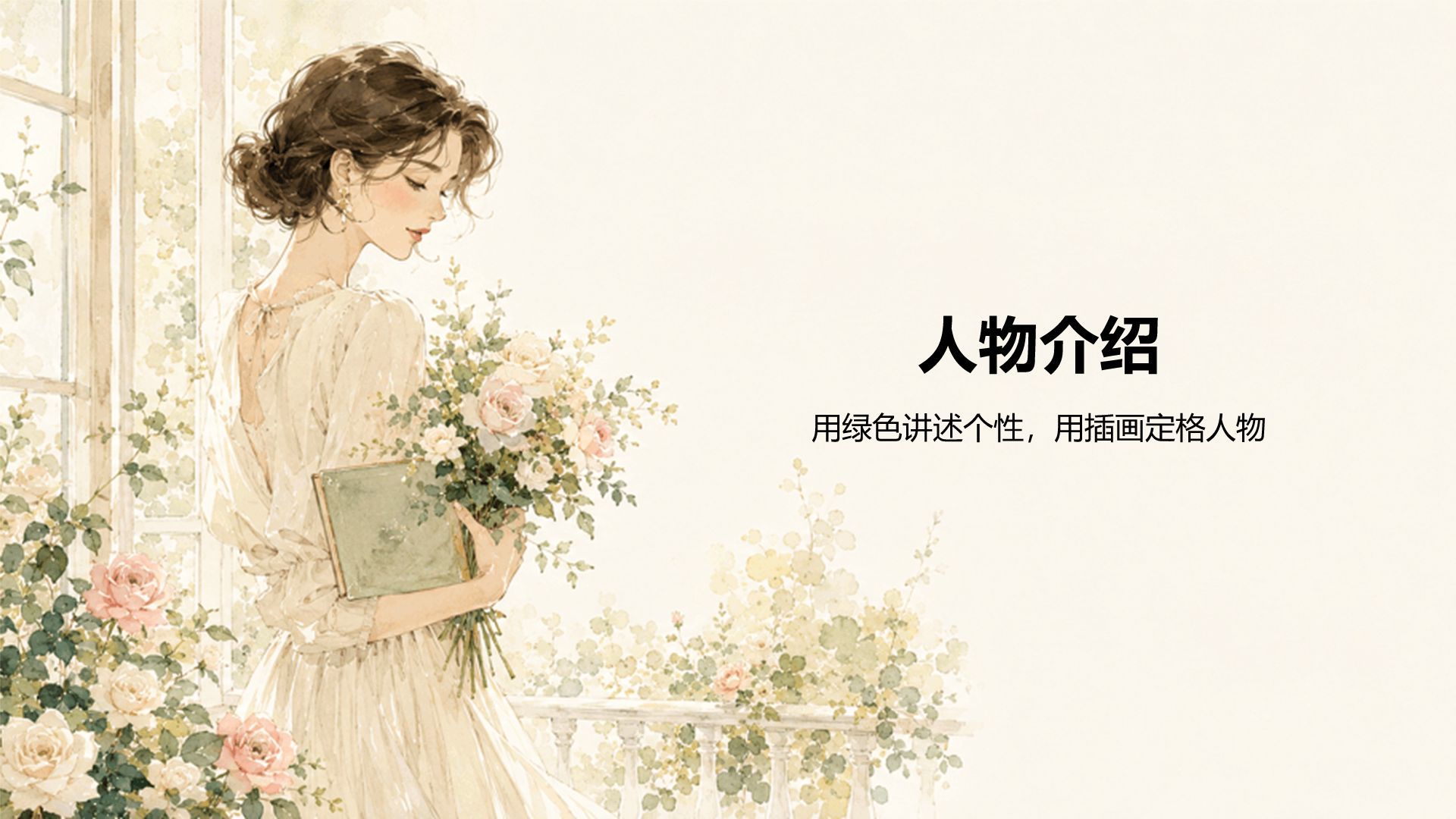 黄色插画风创意个性人物介绍PPT模板