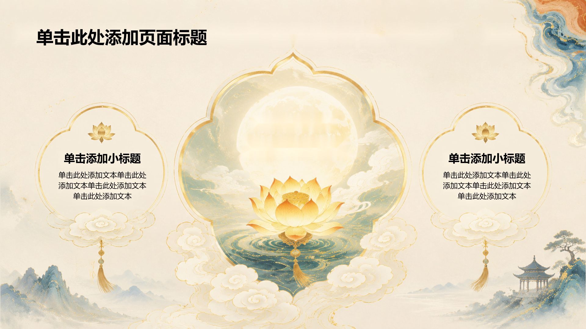 橙色复古风中元节介绍PPT模板