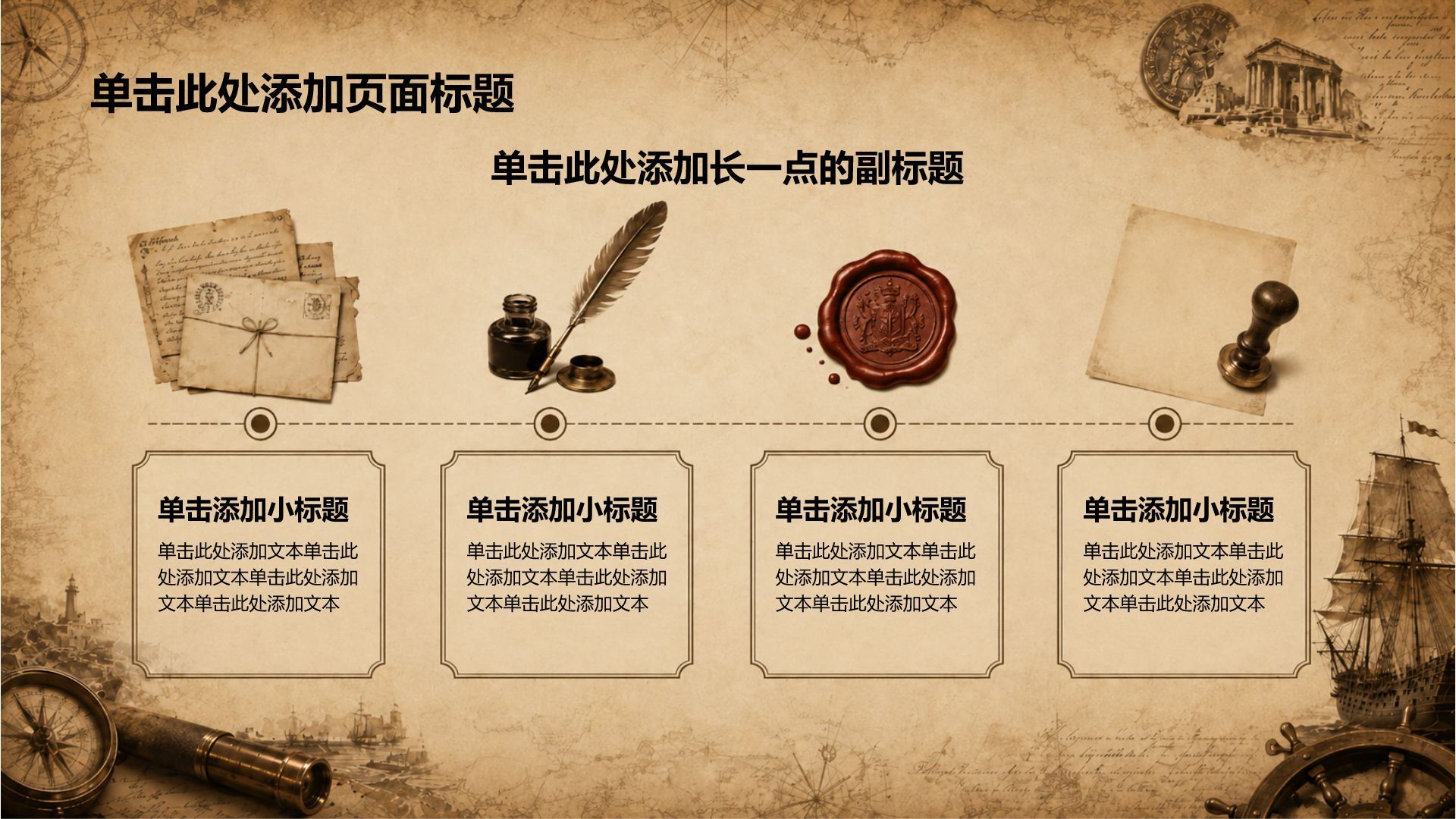 棕色复古风教育培训行业历史事件PPT模板