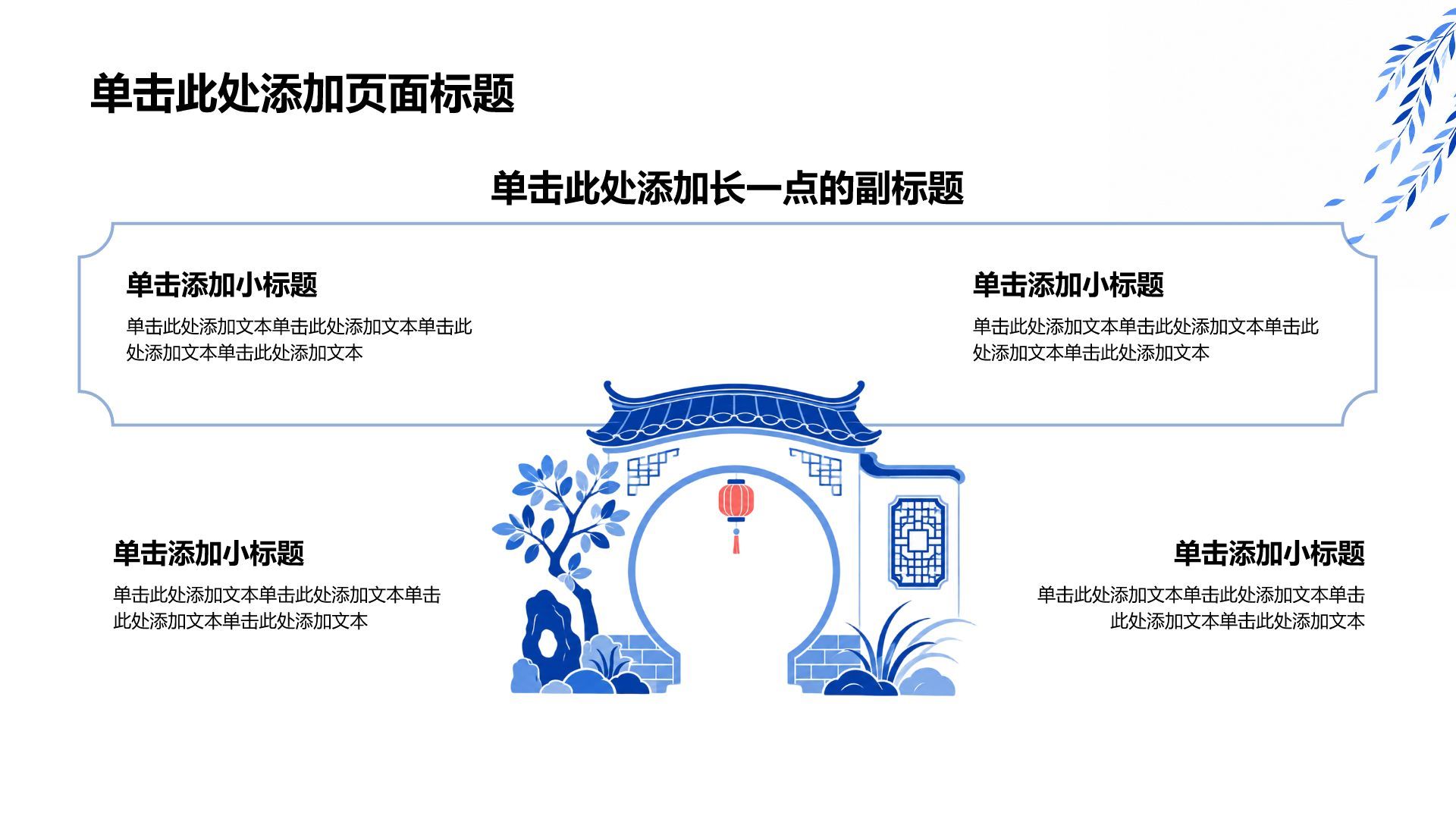 蓝色国潮风工作总结汇报PPT模板