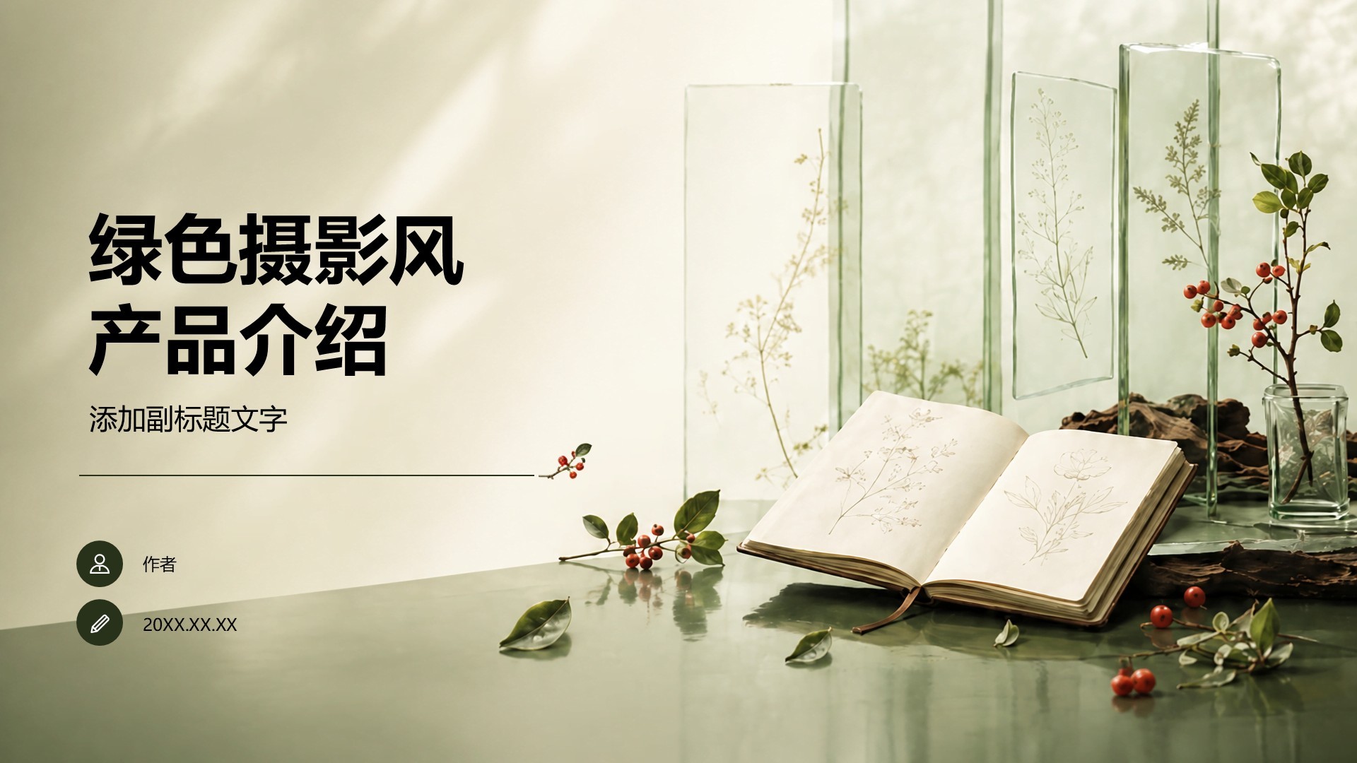 绿色摄影风产品介绍