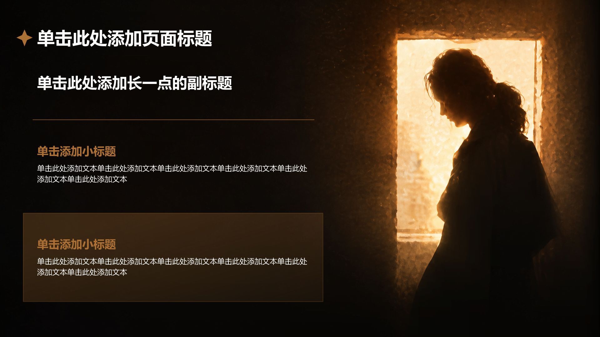 棕色黑金风评优表彰PPT模板