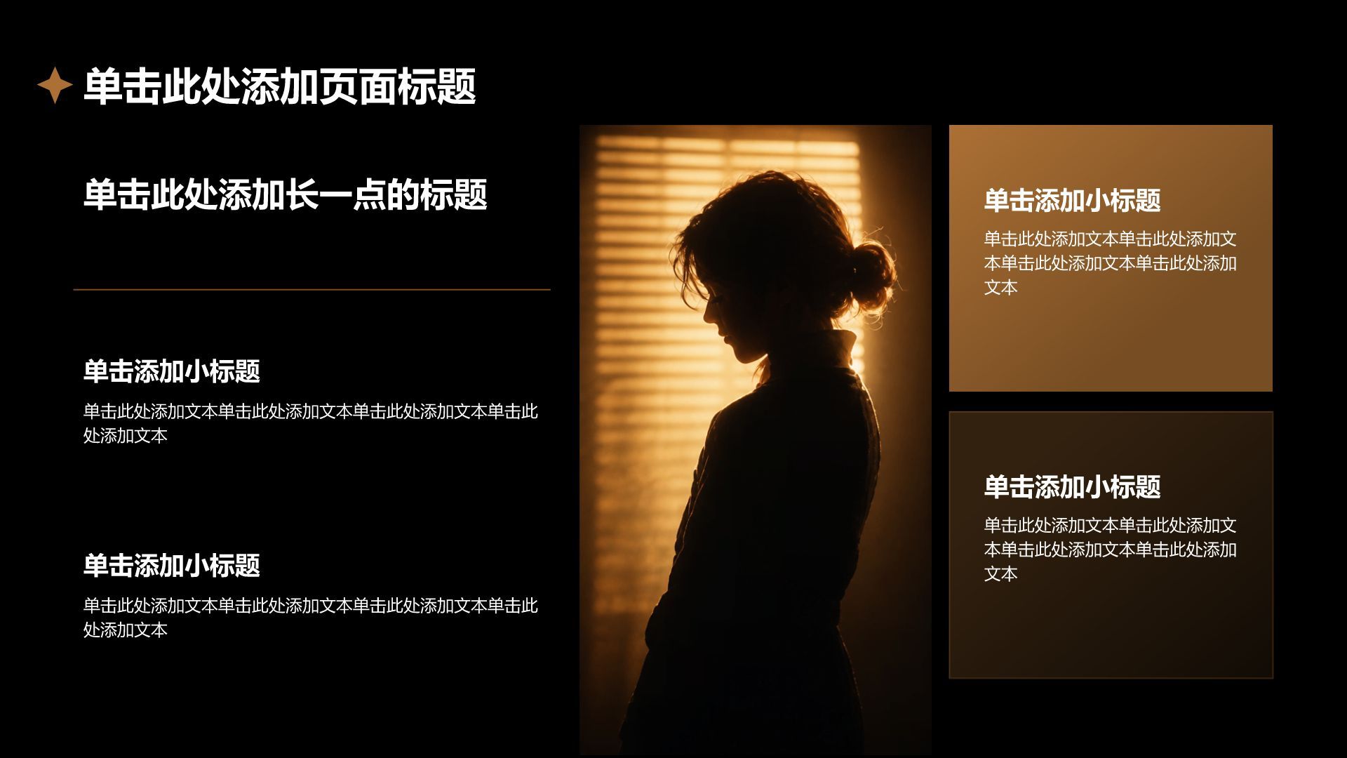 棕色黑金风评优表彰PPT模板
