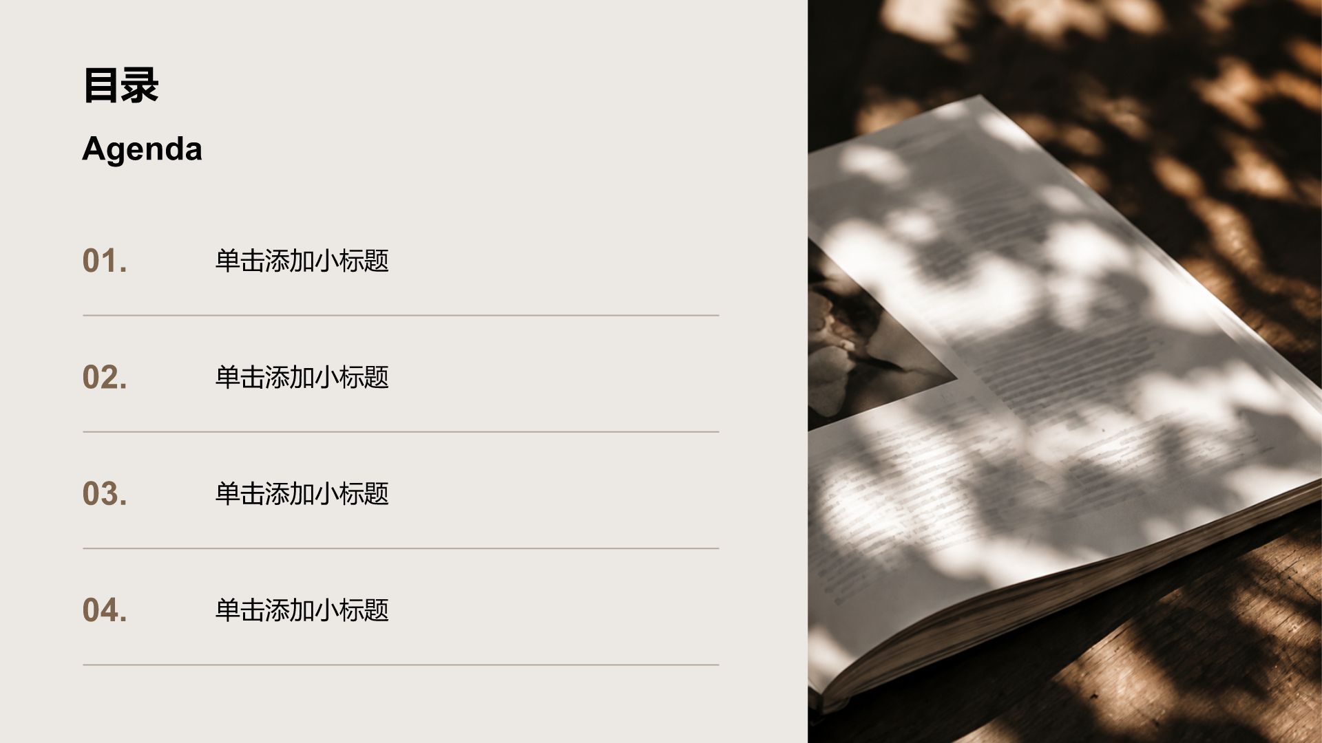 棕色摄影风通用行业项目复盘PPT模板