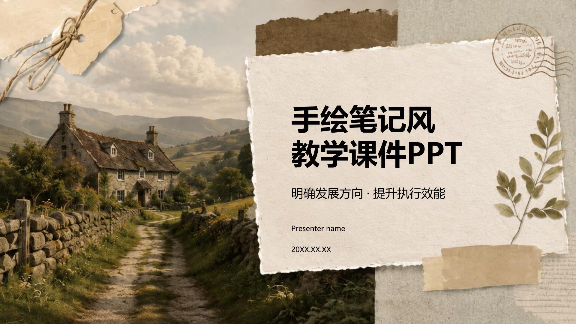 黄色手绘风教学课件PPT模板