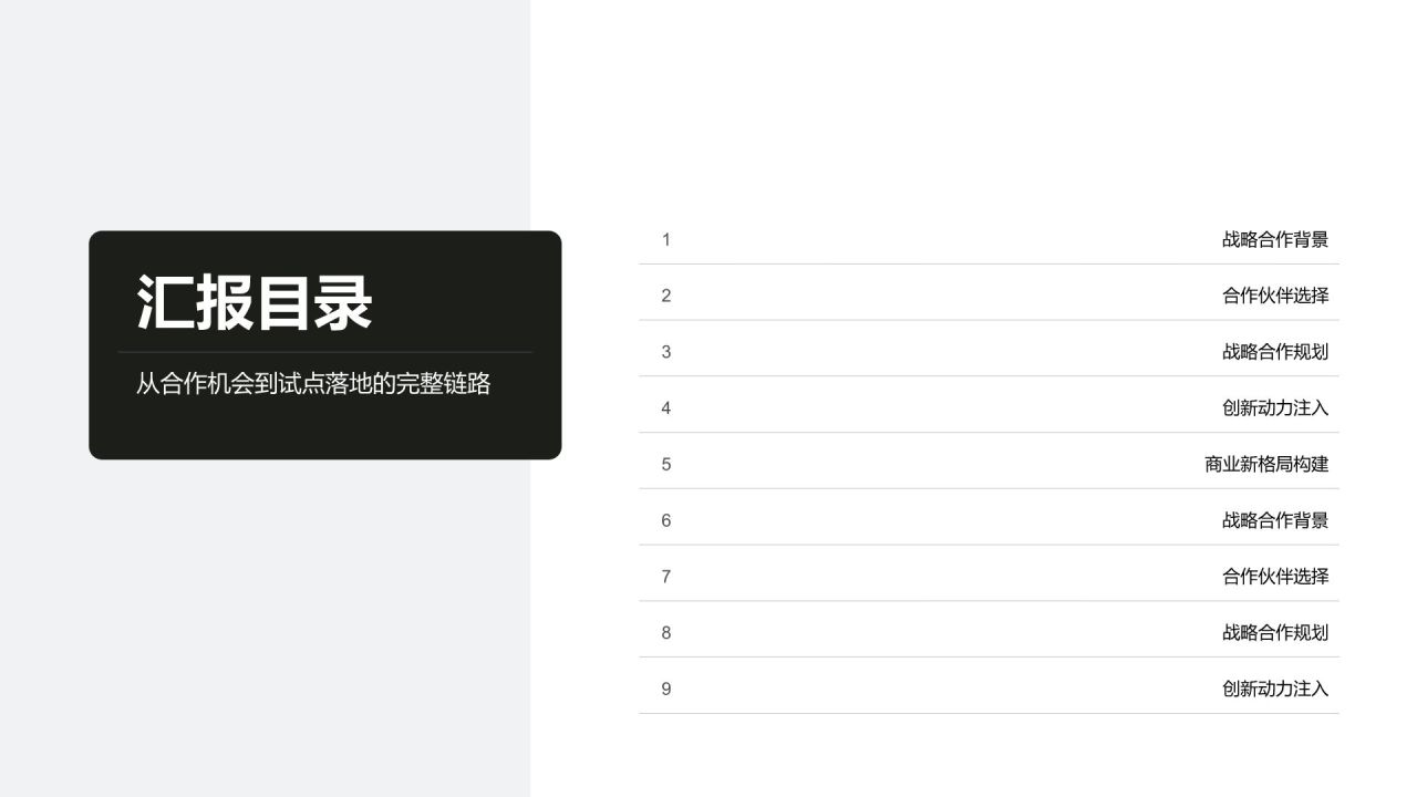 黑色商务风战略合作推介PPT模板