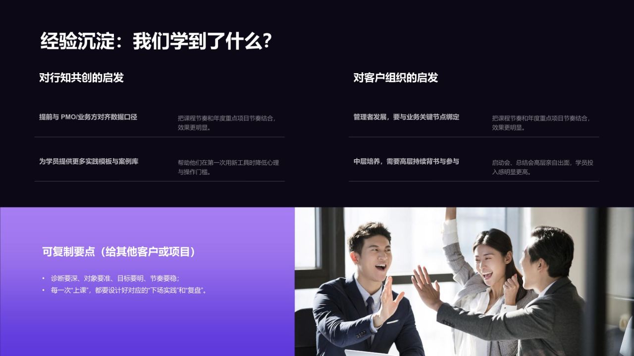 蓝色渐变风案例展示报告结构化复盘模板PPT模板