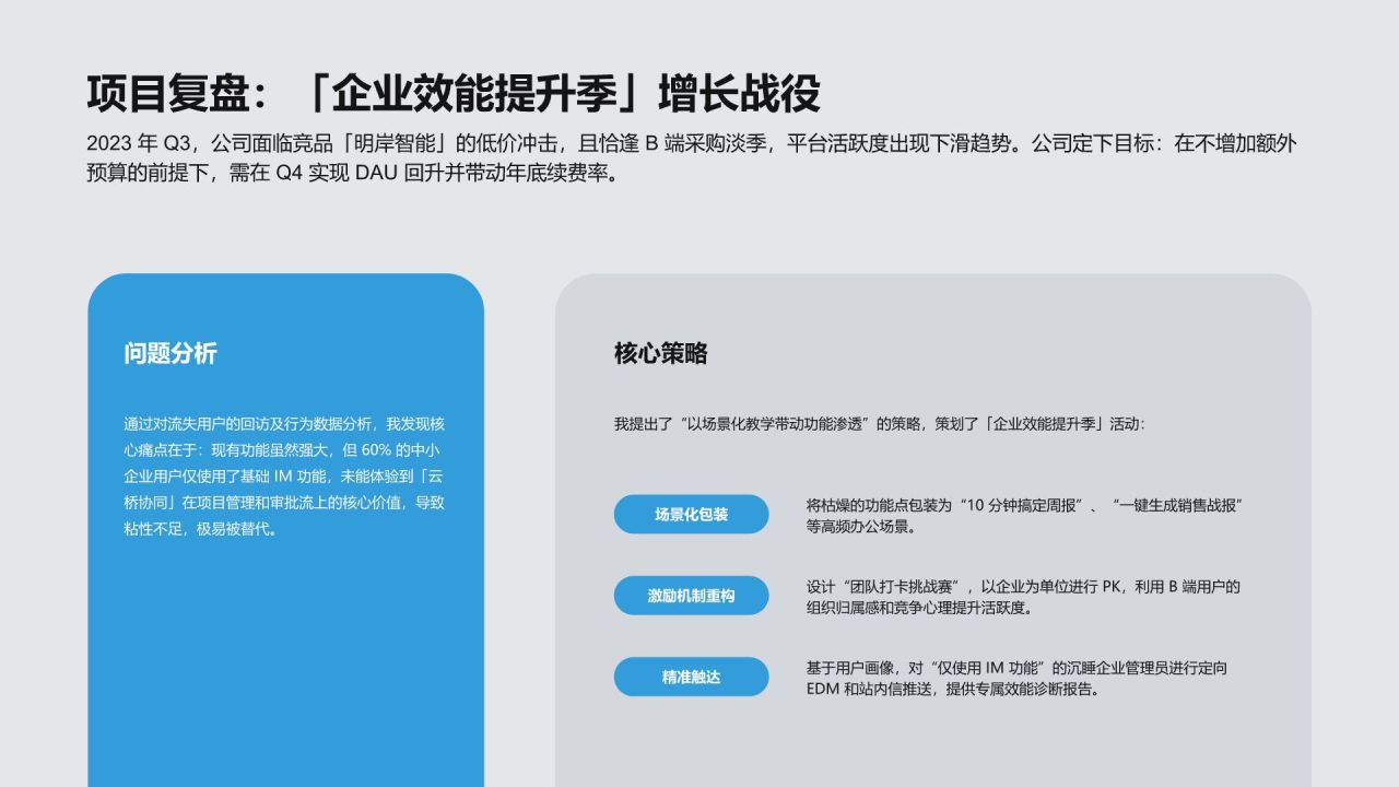 蓝色简约风互联网运营岗求职 PPT 简历PPT模板