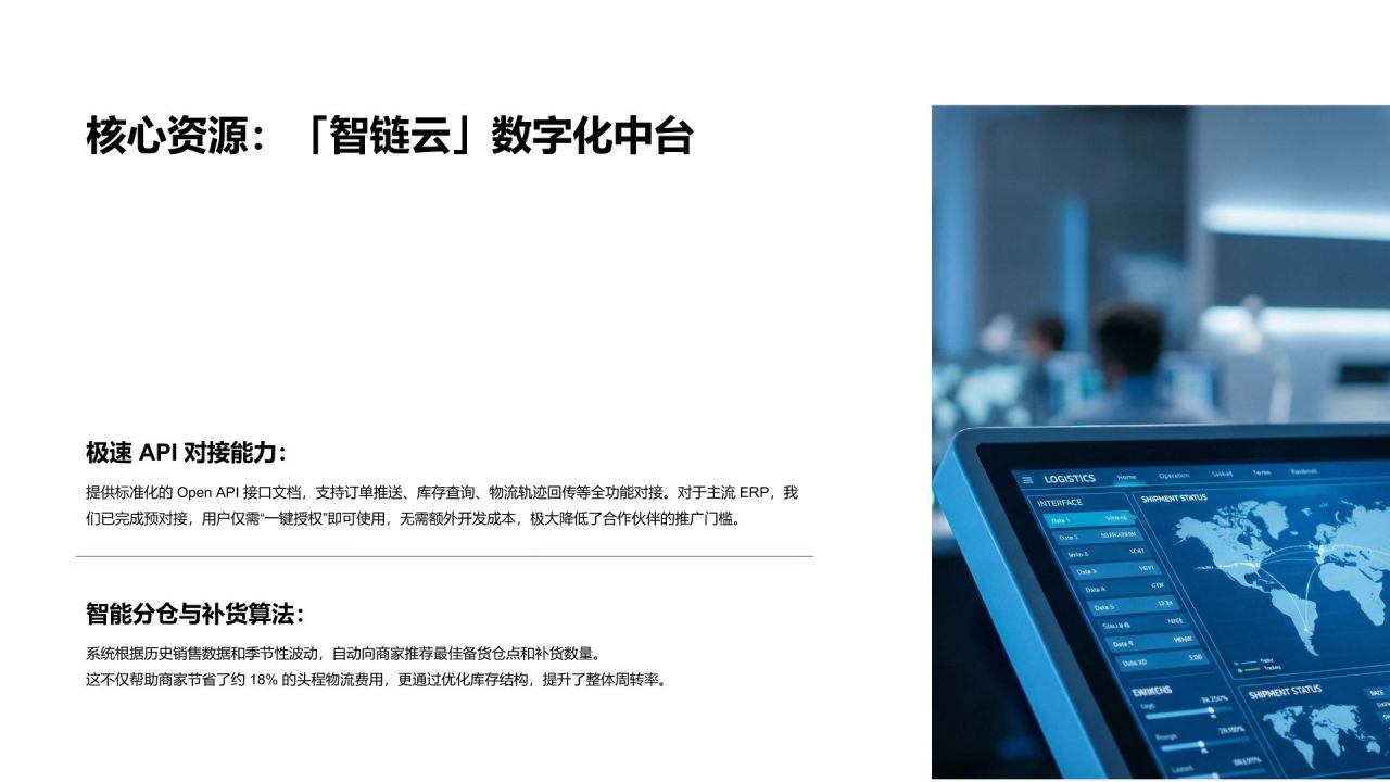 蓝色商务风供应链企业渠道资源合作展示PPT模板