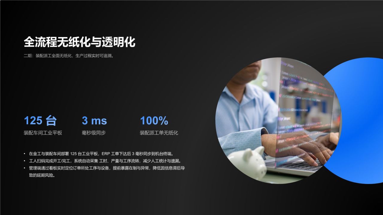 蓝色科技风项目阶段性成果总结与执行复盘PPT模板