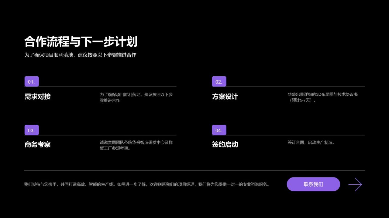 紫色简约风制造企业核心生产线产品介绍PPT模板