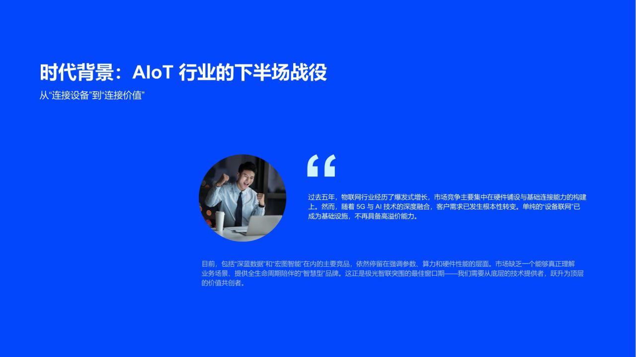 蓝色渐变风互联网科技公司品牌定位介绍PPT模板
