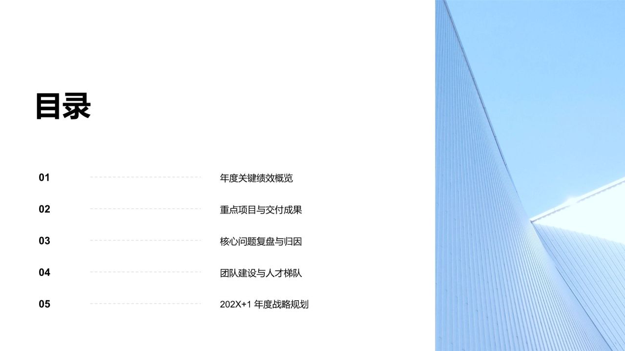 蓝色商务风202X 年度工作总结汇报PPT模板