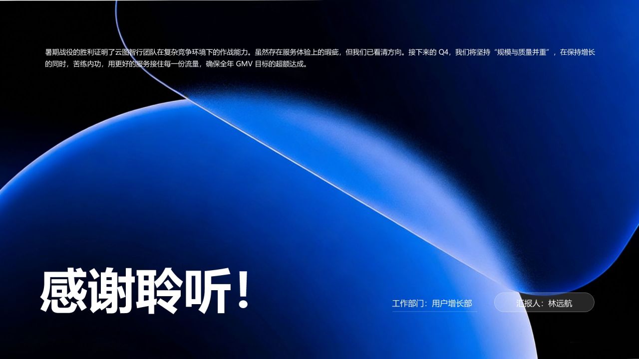 蓝色简约风专项运营工作推进与总结PPT模板