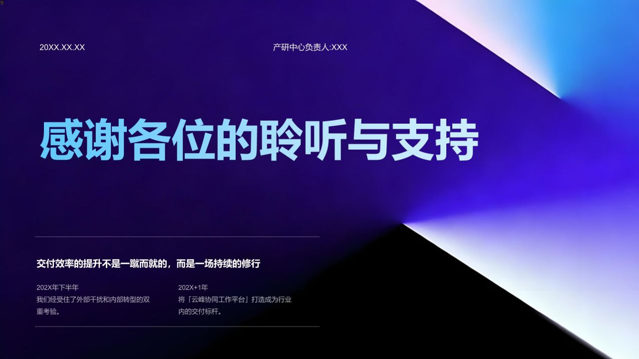 蓝色简约风产品开发节奏与交付效率总结PPT模板