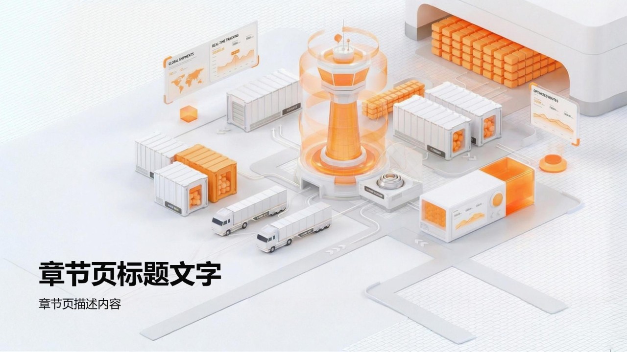 橙色3D风年度重点专项项目复盘总结PPT