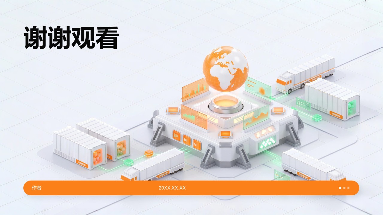 橙色3D风年度重点专项项目复盘总结PPT