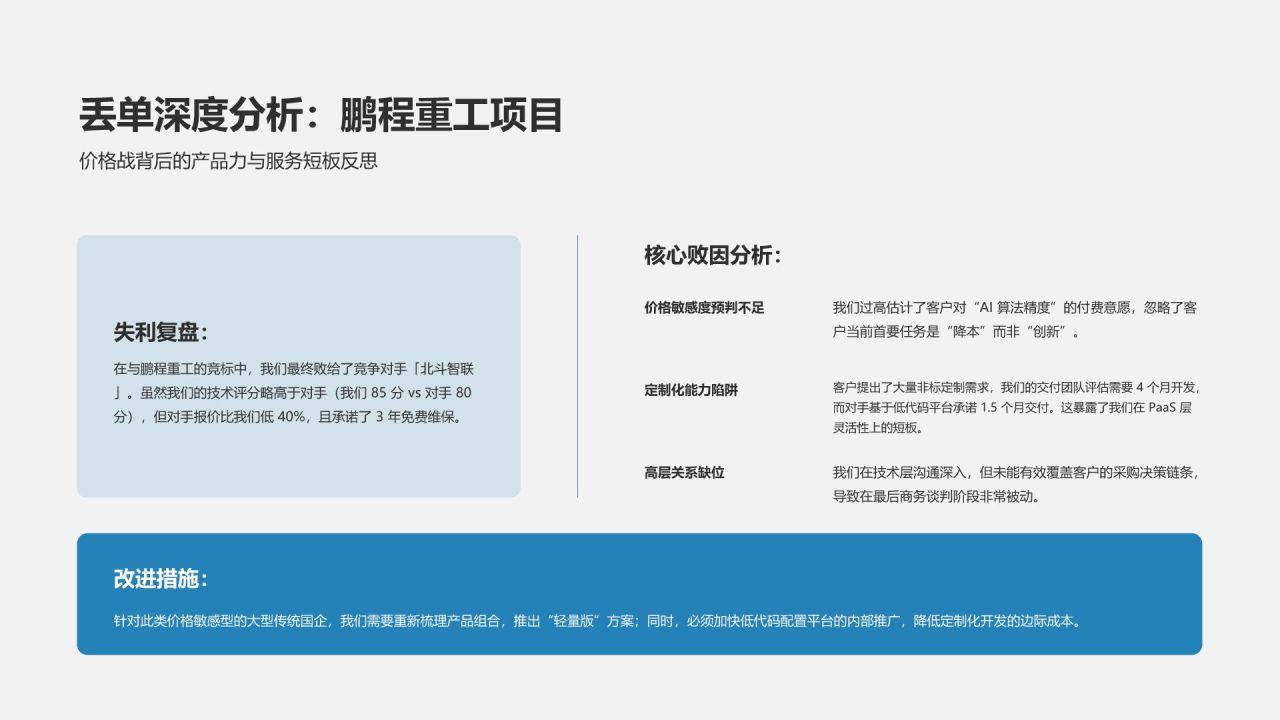 蓝色商务风季度业务回顾PPT模板
