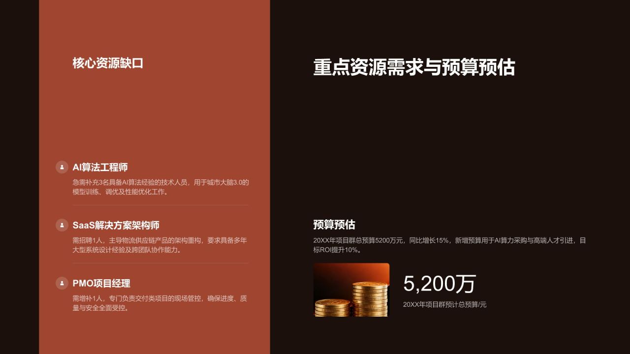 红色渐变风年度多项目并行推进情况总结PPT模板