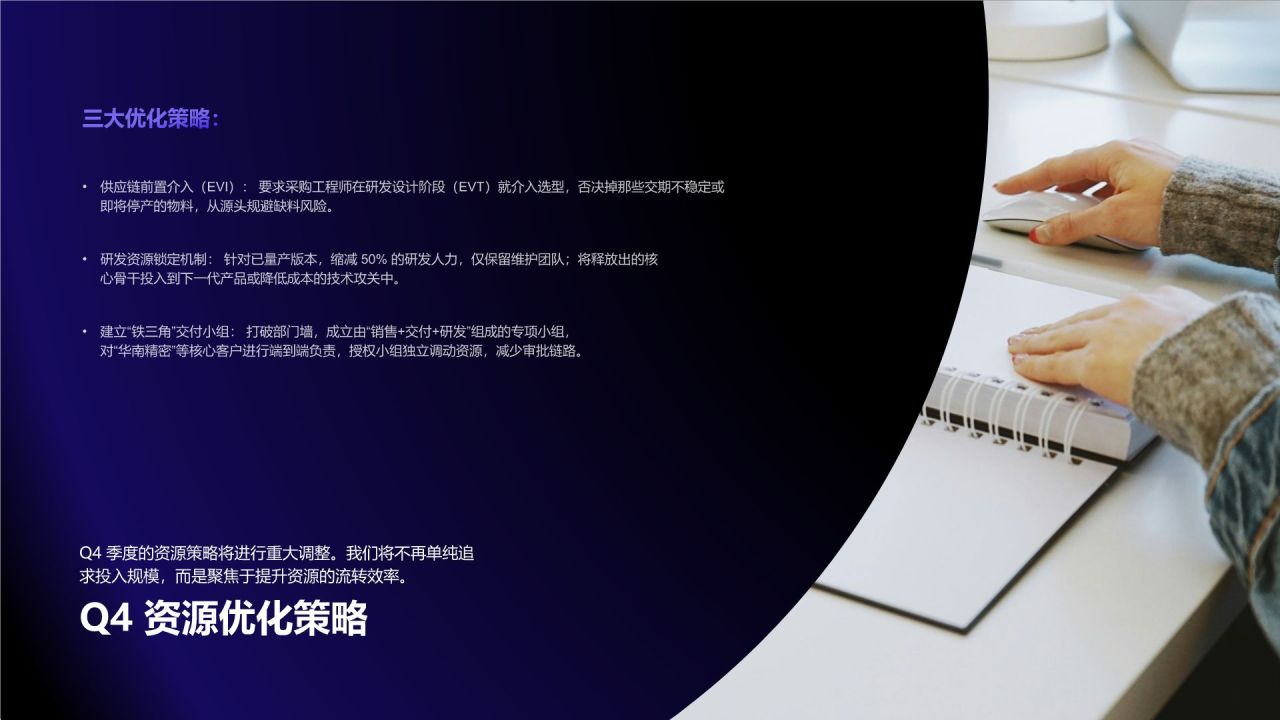蓝色渐变风资源投入与执行效率分析总结PPT模板